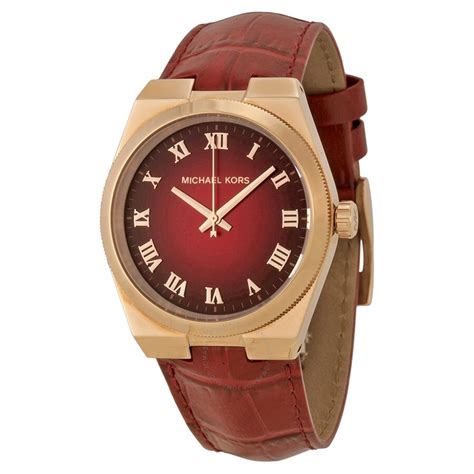 michael kors channing watch red|Michael Kors Channing Red Dial Red Leather Unisex .